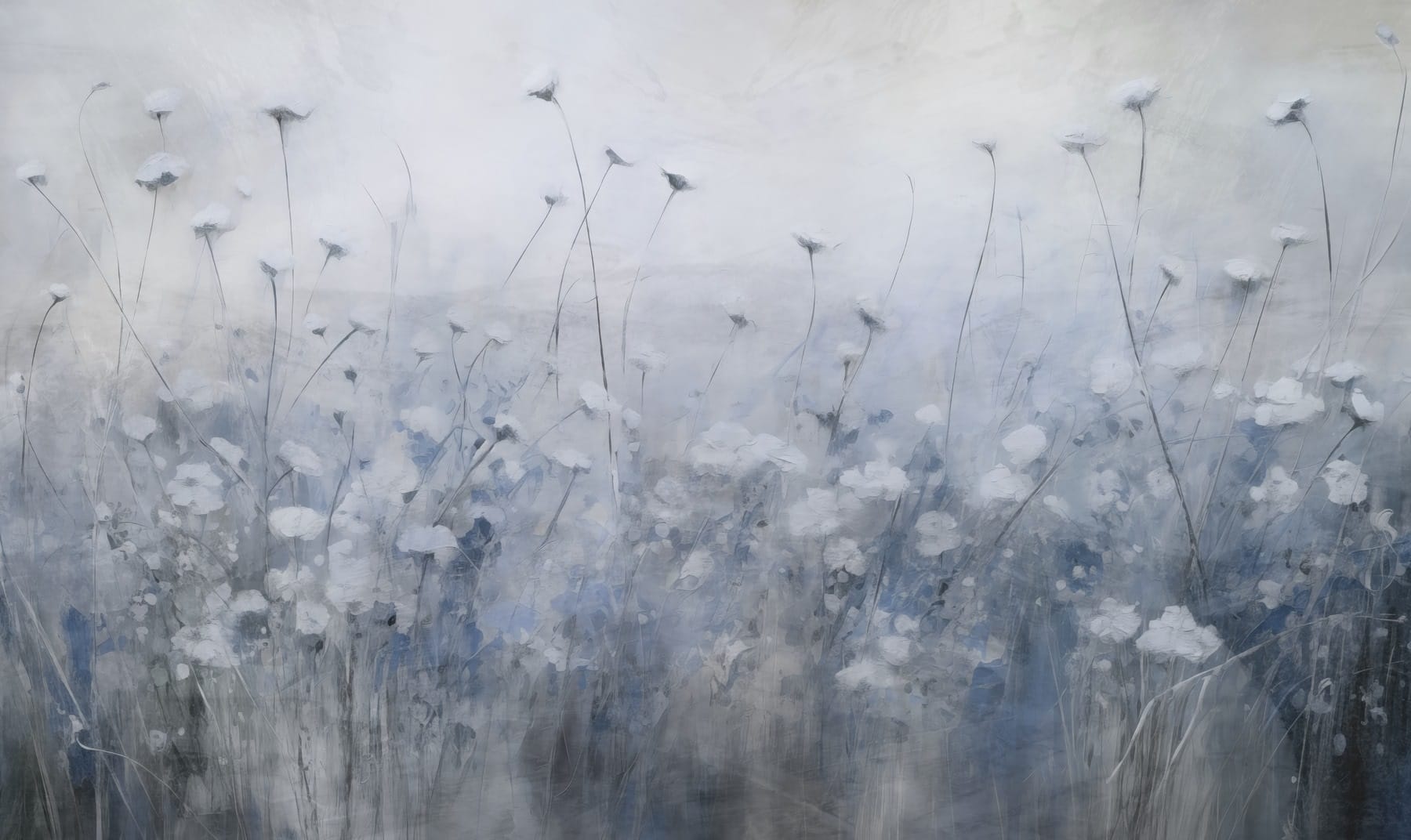 Painting of flowers in a field