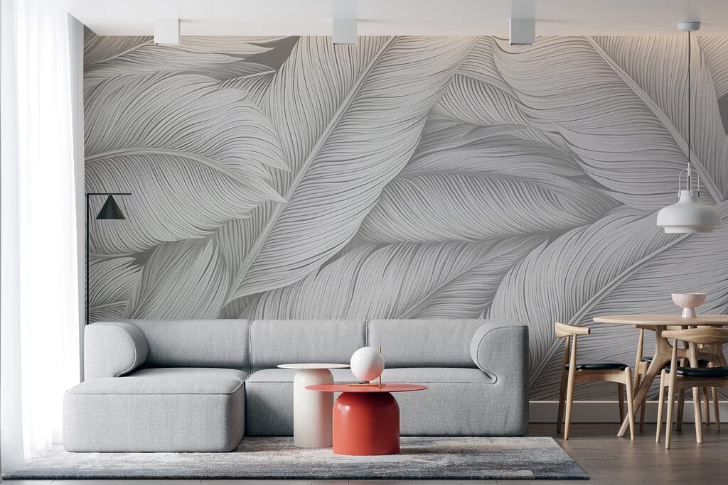 Textured leaves in soft tones