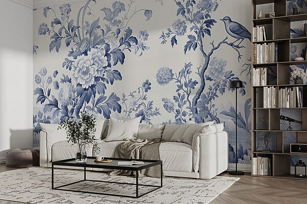 Design floral albastru și alb Design floral albastru și alb