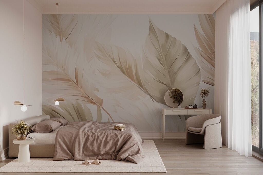 Delicate leaves in soft tones