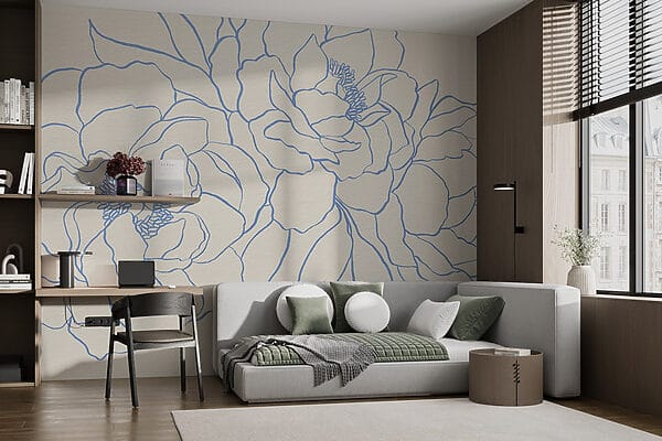 Drawing of flowers on a white surface