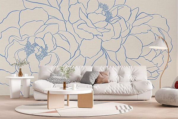 Drawing of flowers on a white surface