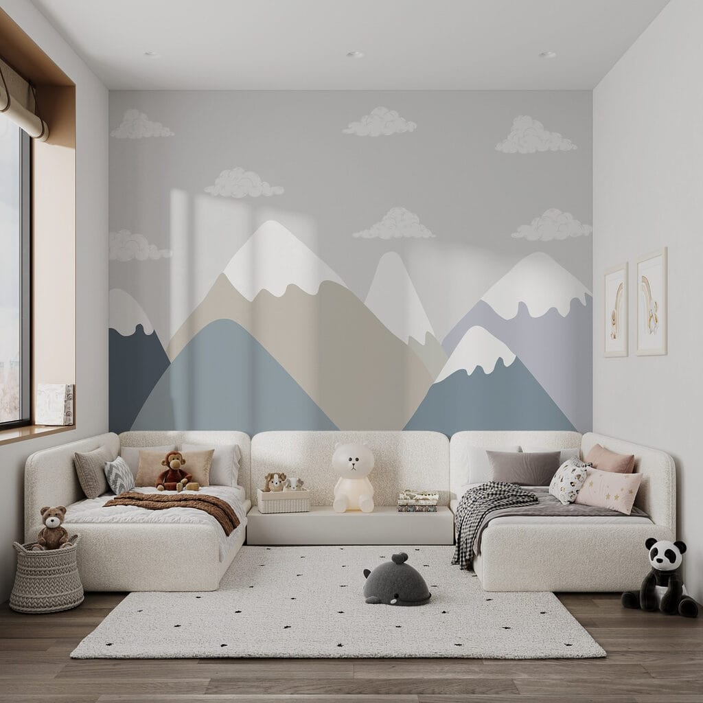 Mountain range with clouds