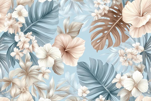 Model floral cu flori albe și maro Model floral cu flori albe și maro