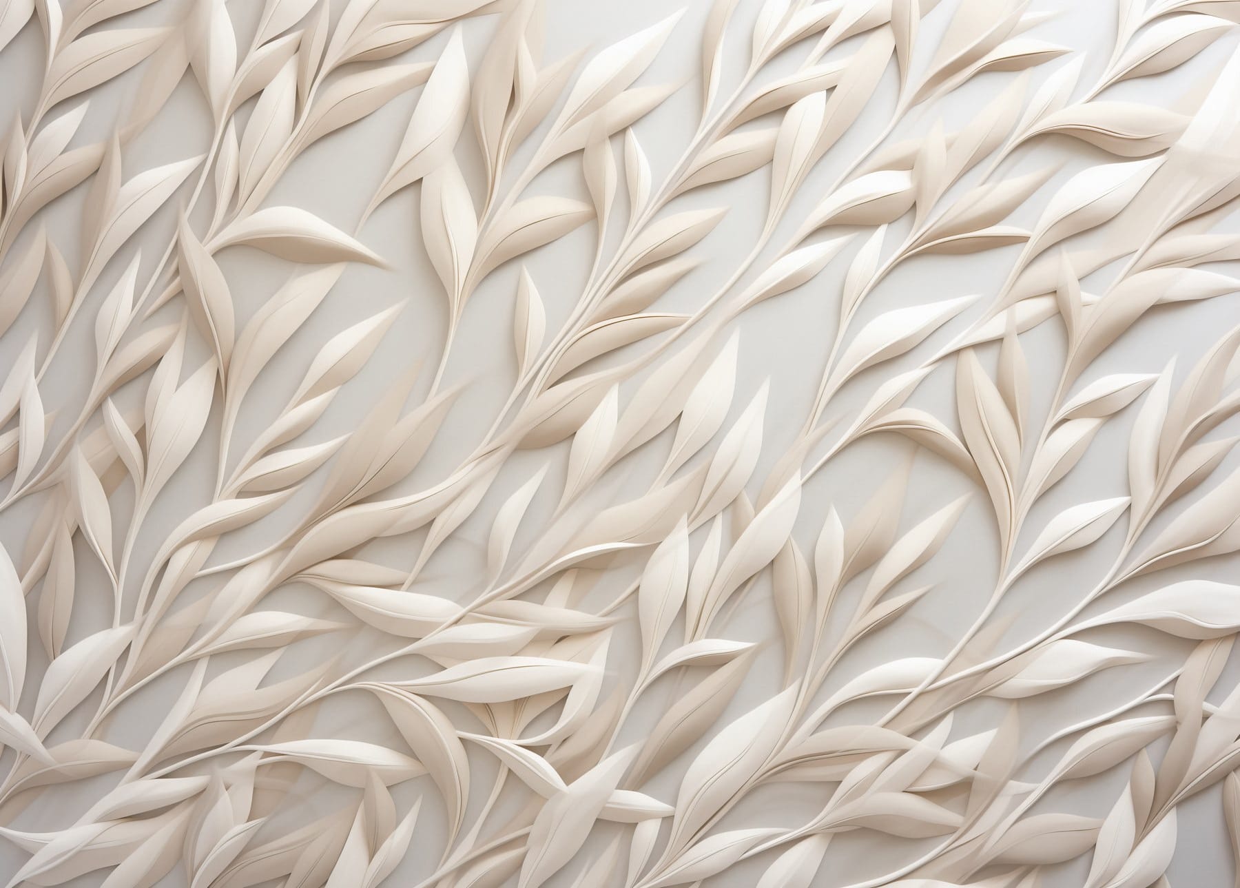 White leaves on a white surface White leaves on a white surface