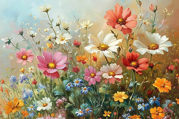 Pictura de flori într-un câmp s42852p 600x400 - Pictura de flori într-un câmp