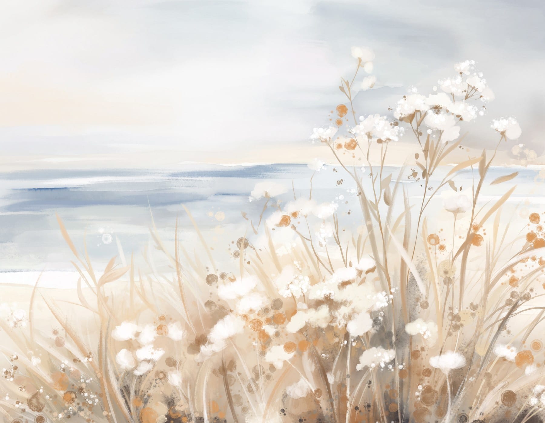 Painting of flowers and grass