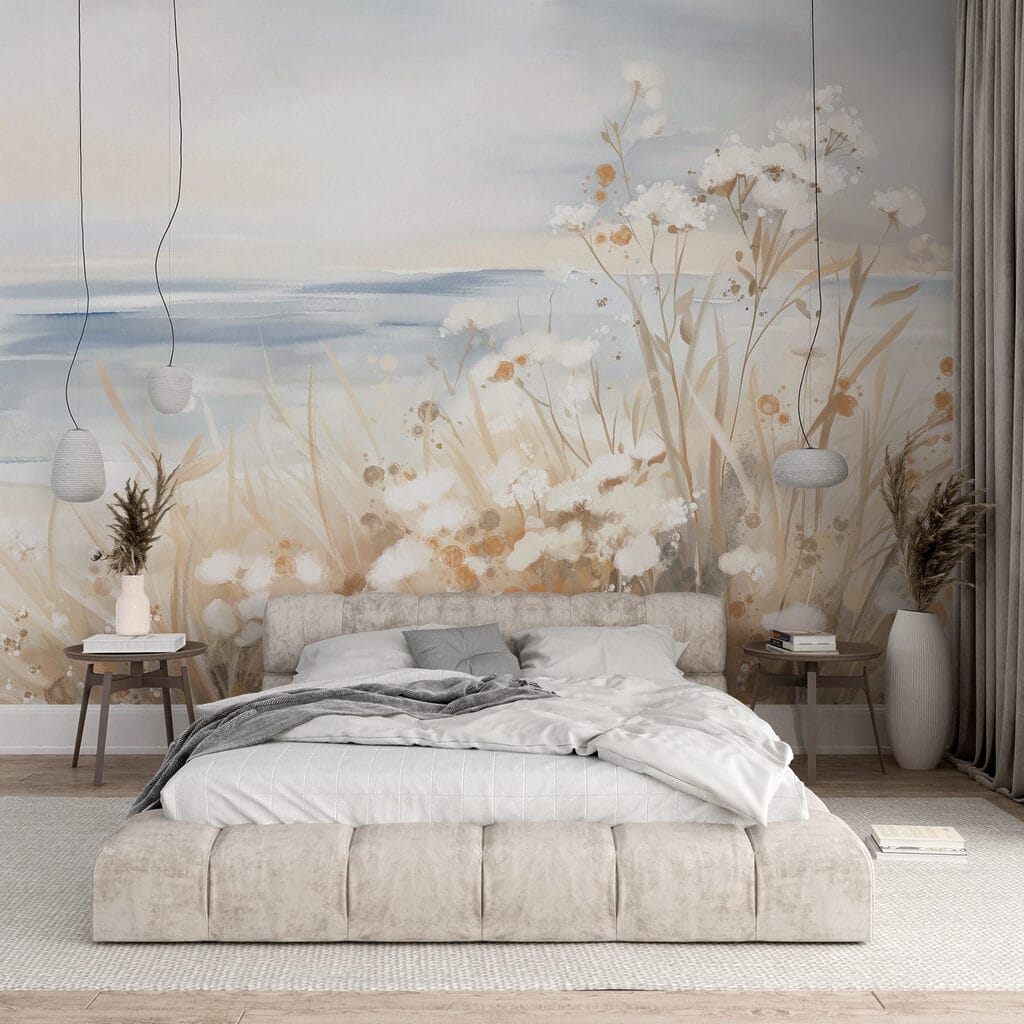 Painting of flowers and grass
