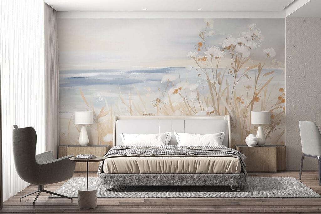 Painting of flowers and grass