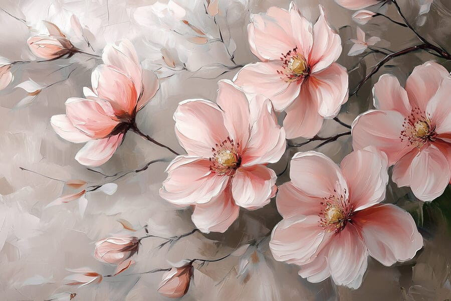Pictura de flori roz