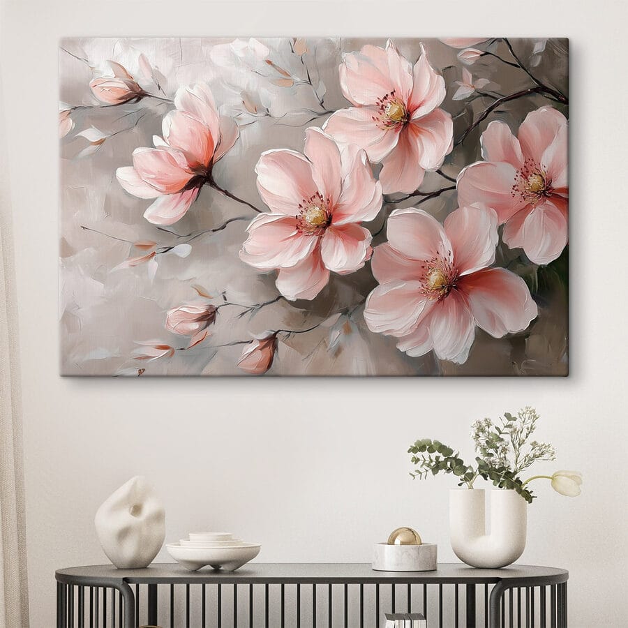 Pictura de flori roz
