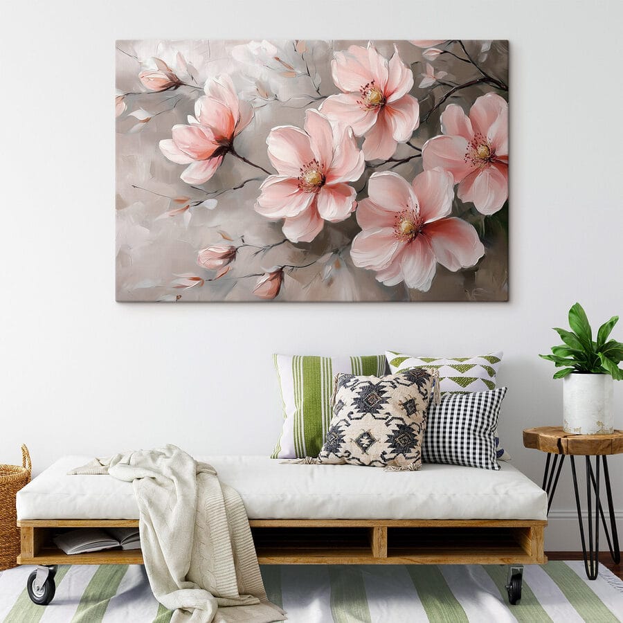 Pictura de flori roz