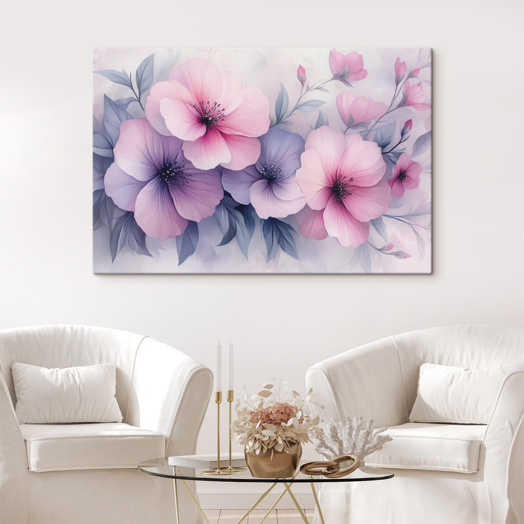 Group of pink and purple flowers