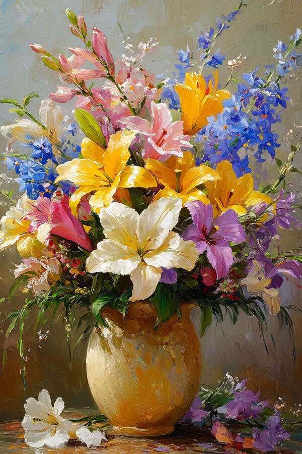 Pictura de flori într-o vază Pictura de flori într-o vază