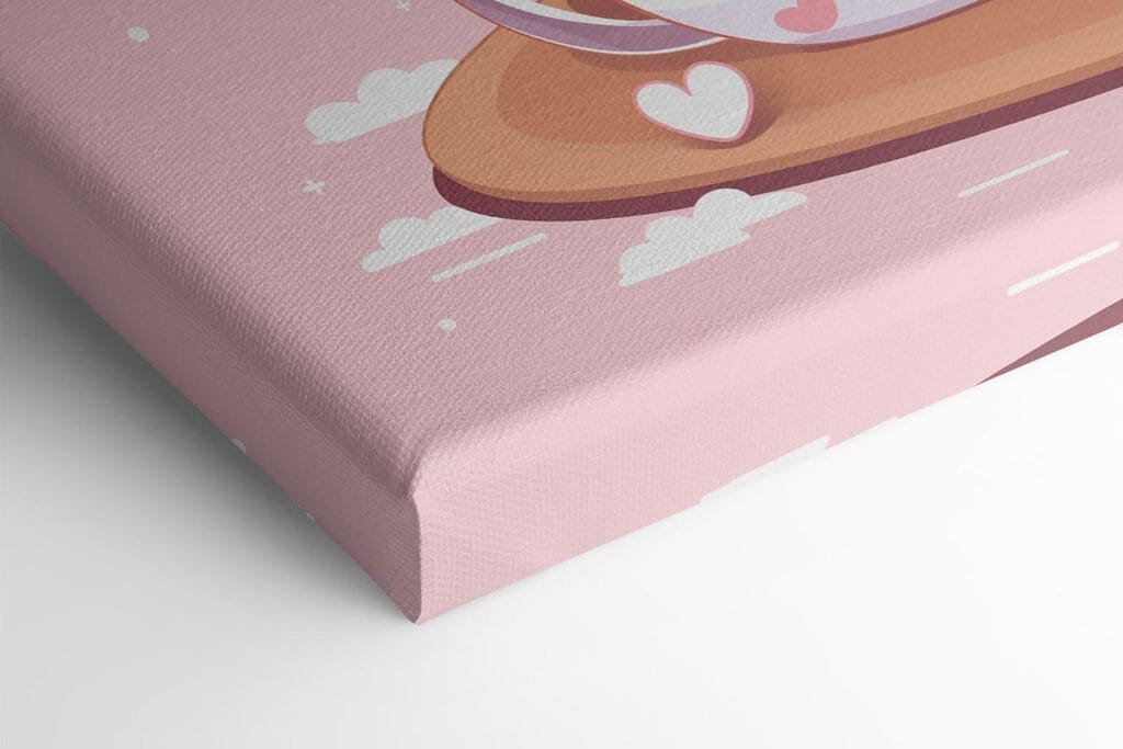 Two cartoon rabbits in tea cups