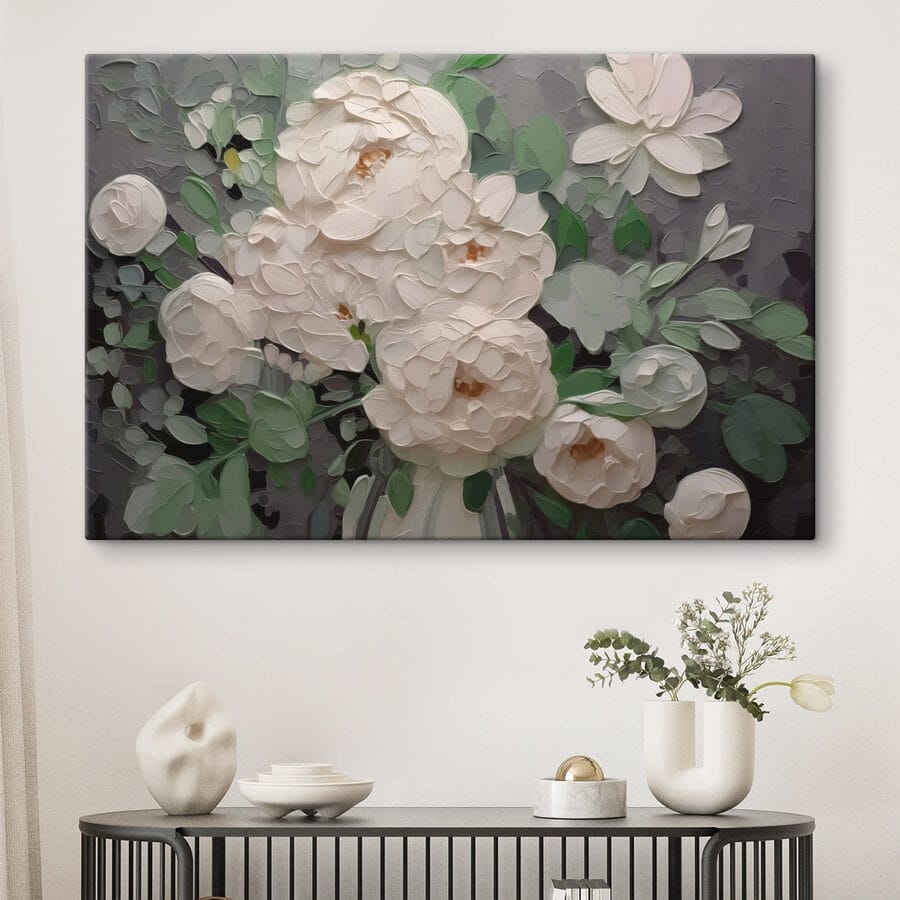 Pictura de flori albe