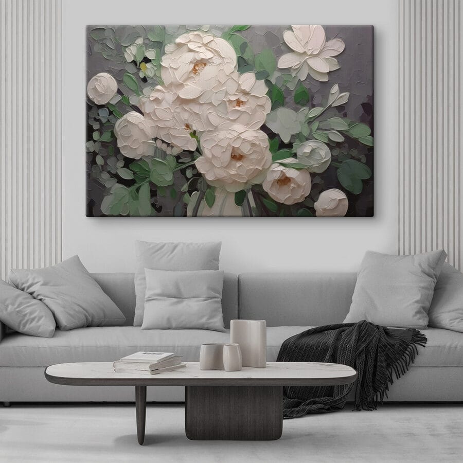 Pictura de flori albe