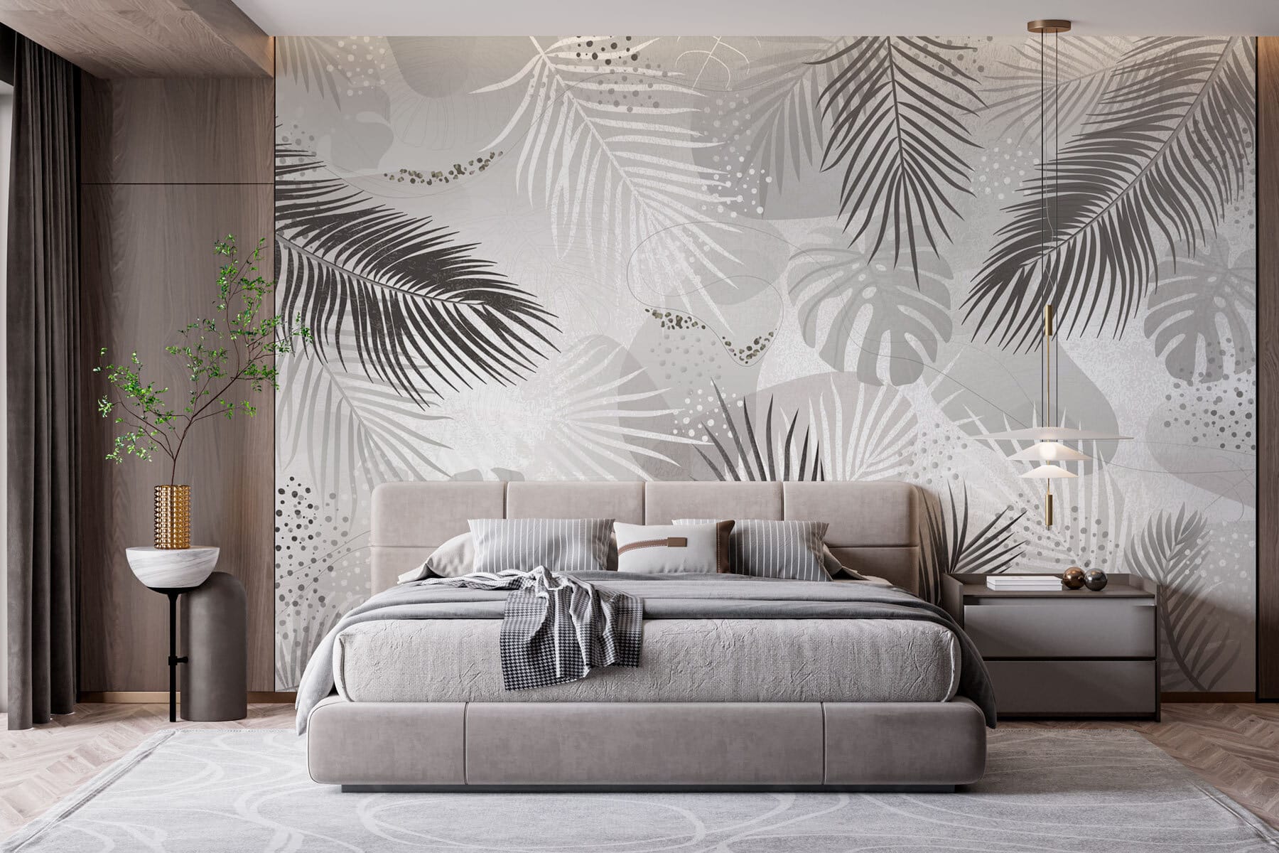 Grey and white background with leaves Grey and white background with leaves