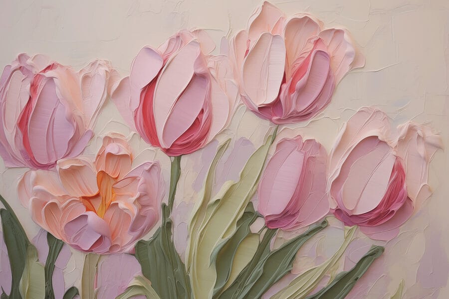 Pictura de flori roz