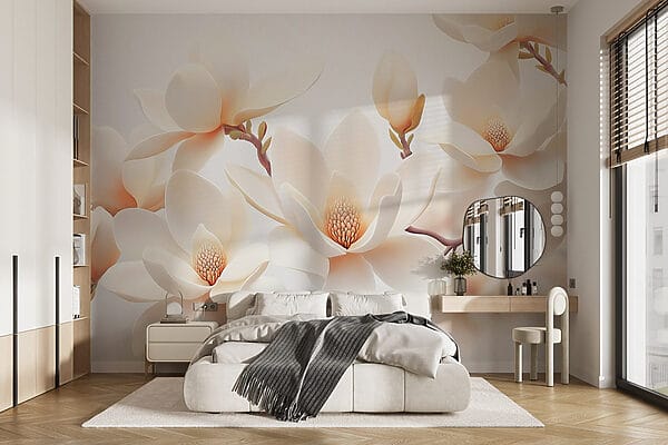 Grup de flori albe Fototapet Grup de flori albe