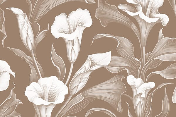 Design floral delicat pe fundal maro Design floral delicat pe fundal maro