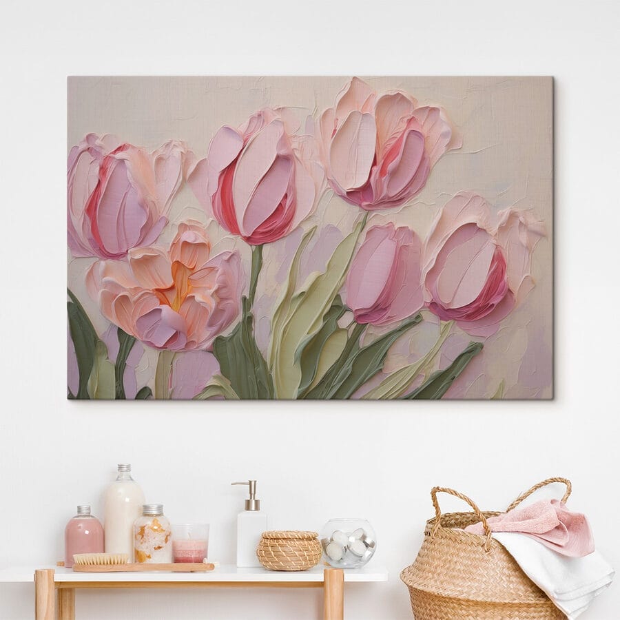 Pictura de flori roz
