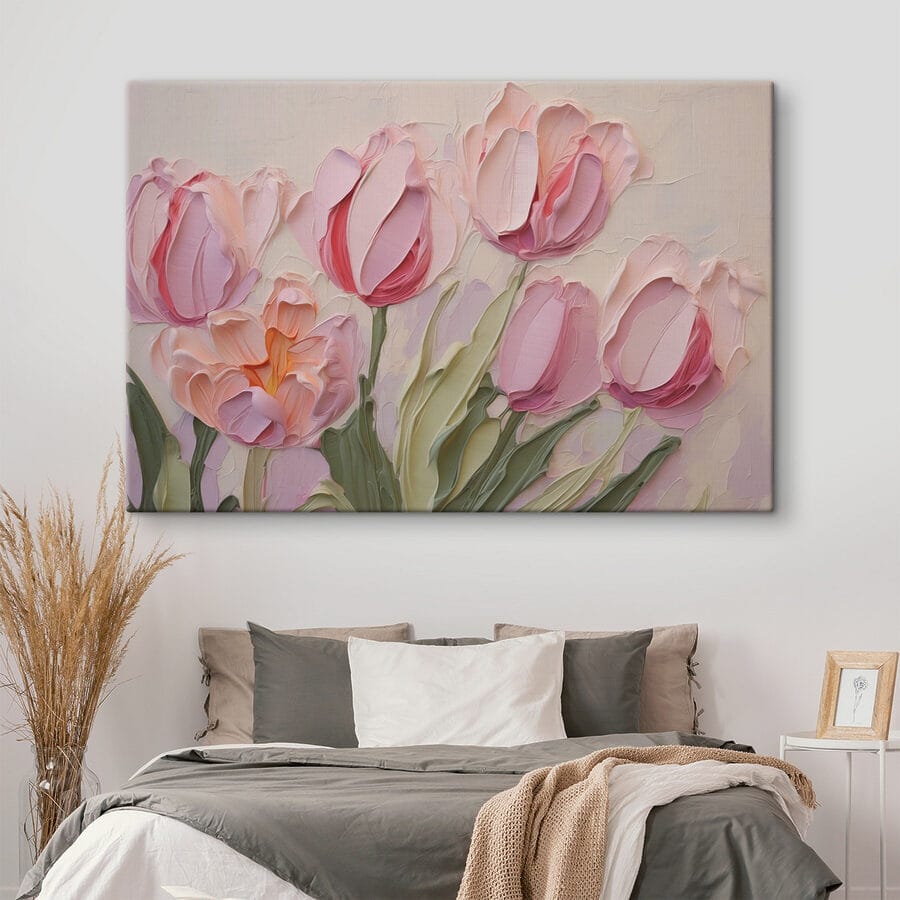 Pictura de flori roz