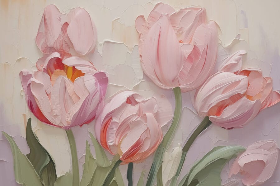 Pictura de flori roz
