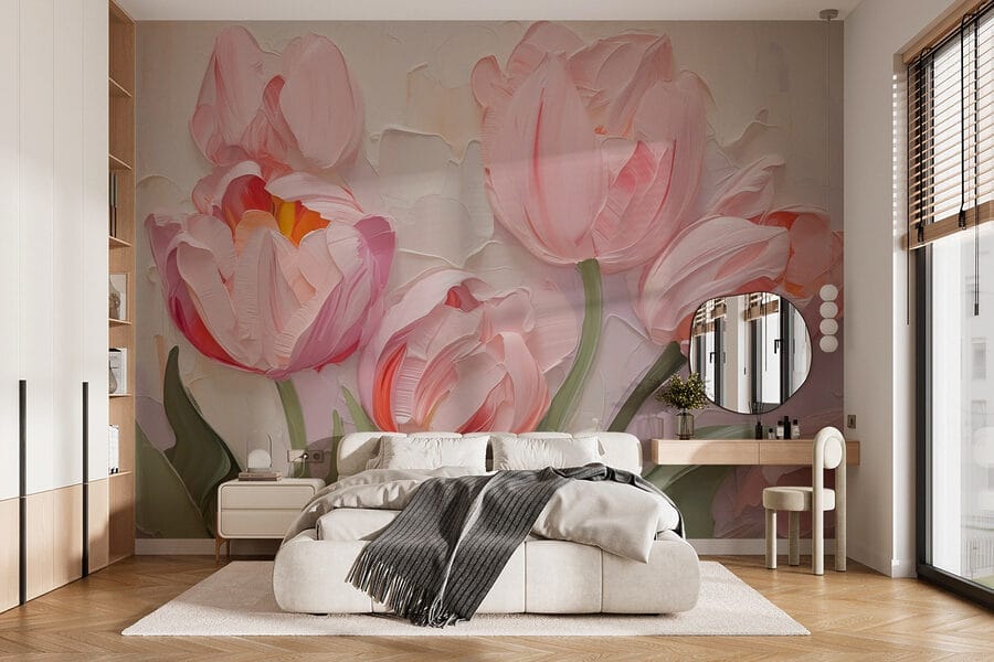 Pictura de flori roz