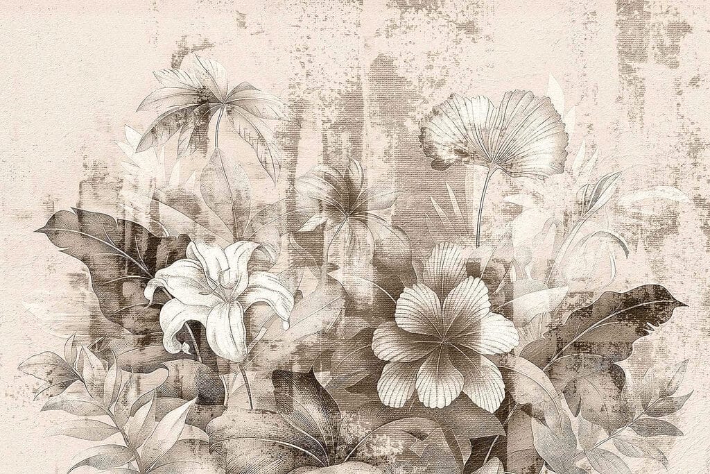 Schiță florală delicată în tonuri moi Schiță florală delicată în tonuri moi