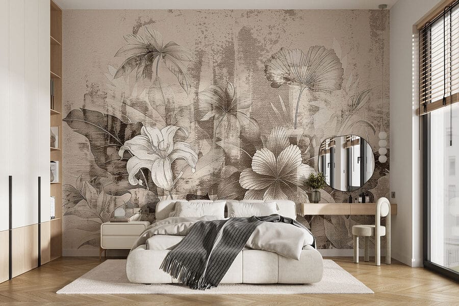 Schiță florală delicată în tonuri moi Schiță florală delicată în tonuri moi