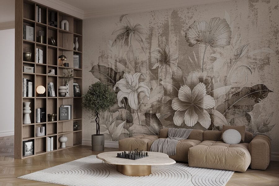 Schiță florală delicată în tonuri moi Schiță florală delicată în tonuri moi
