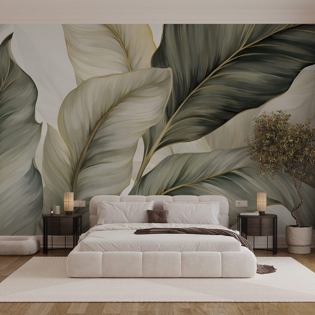 Lush leaves in soft hues