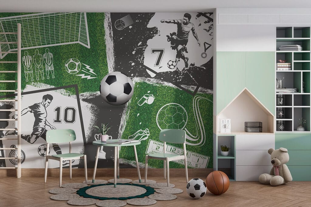 Soccer action on the field