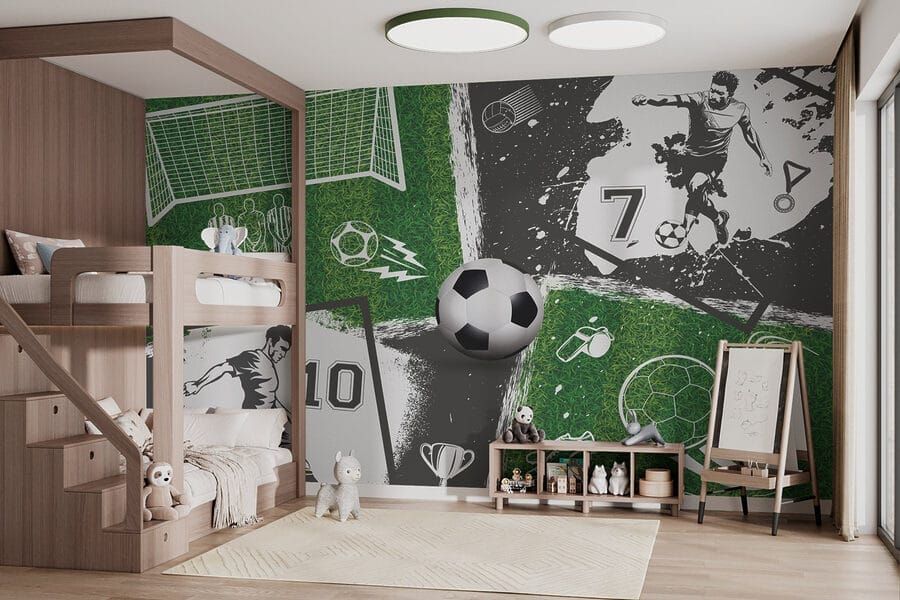 Fototapet Acțiune fotbalistică pe teren - imagine 2