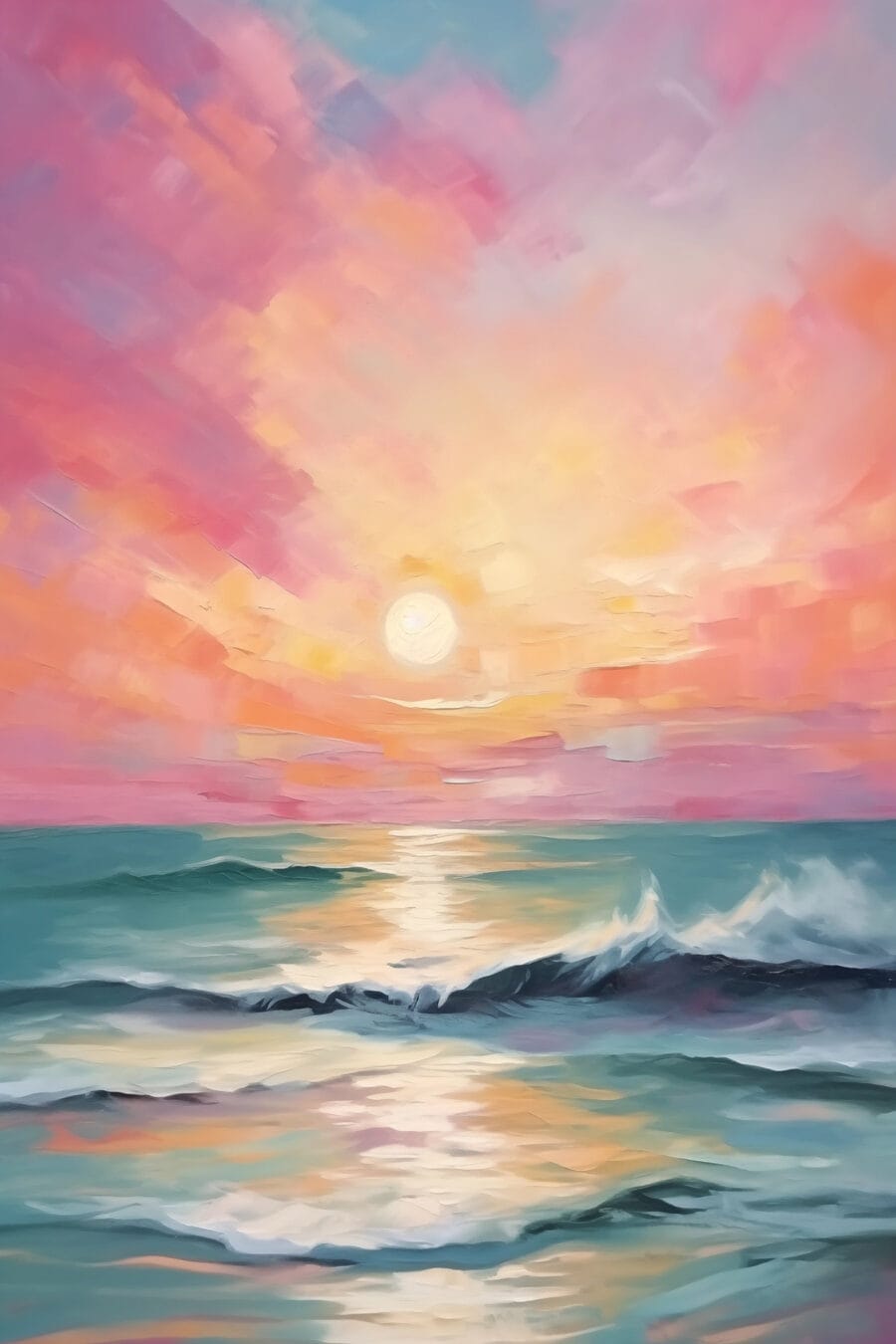 Pictura unui apus de soare peste ocean Pictura unui apus de soare peste ocean