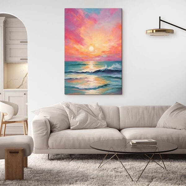 Pictura unui apus de soare peste ocean Pictura unui apus de soare peste ocean