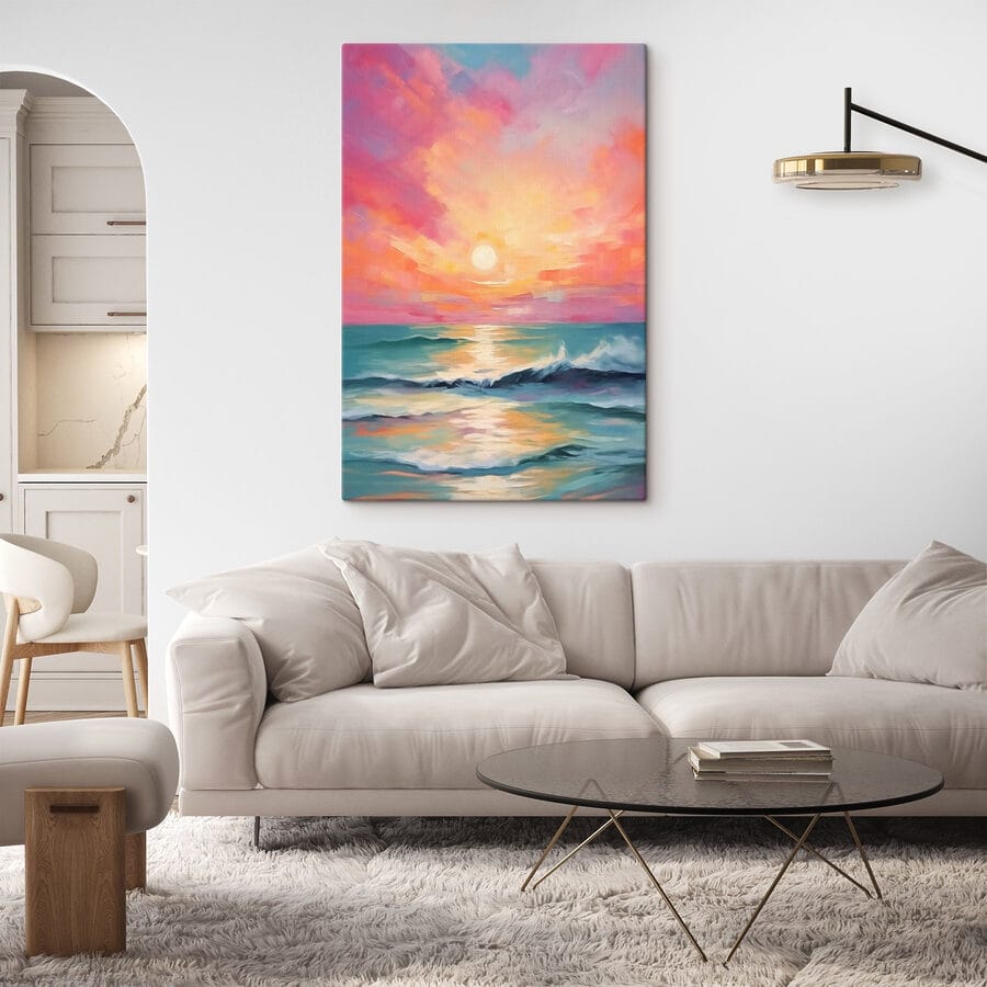 Pictura unui apus de soare peste ocean Pictura unui apus de soare peste ocean