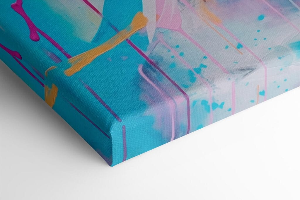 Painting of pink and blue paint Painting of pink and blue paint