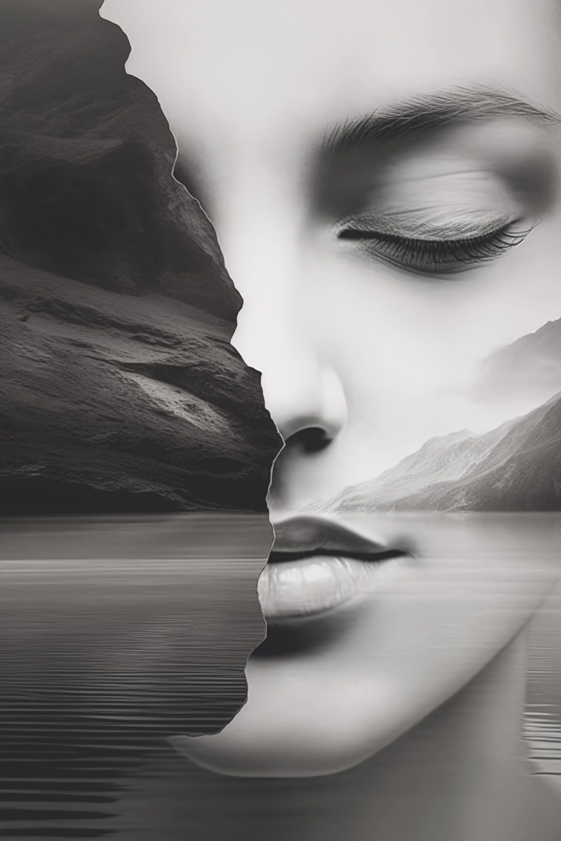 Woman's face and half of a face