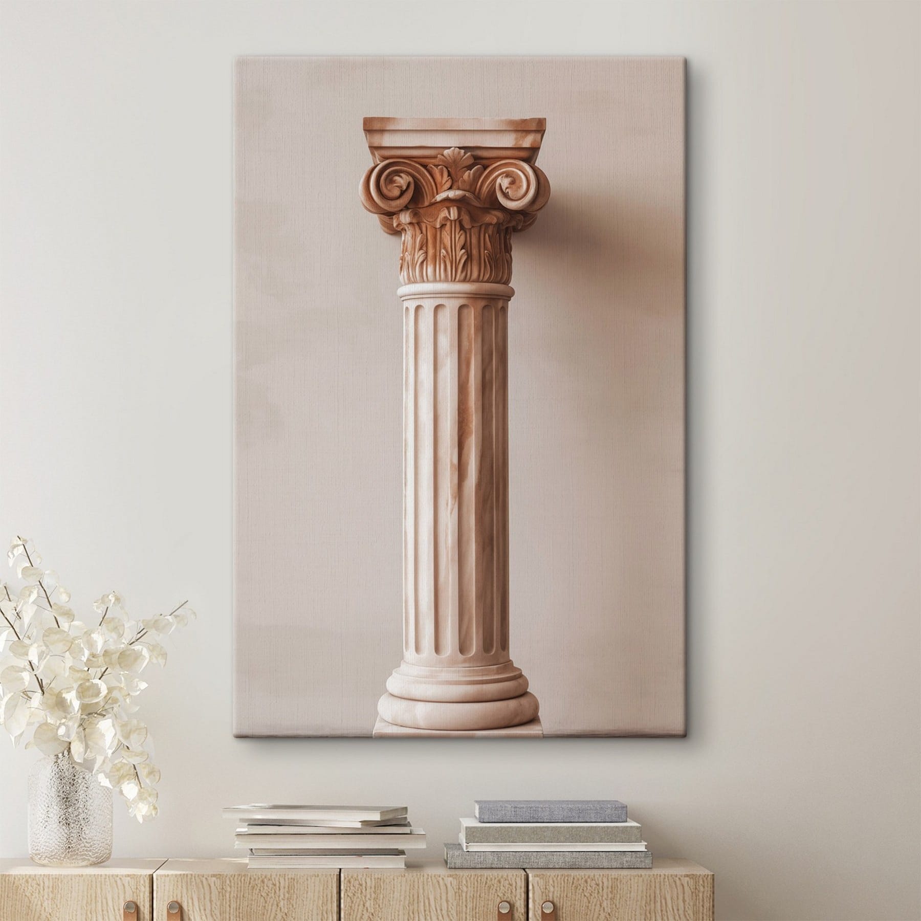 Pillar with a decorative column Pillar with a decorative column