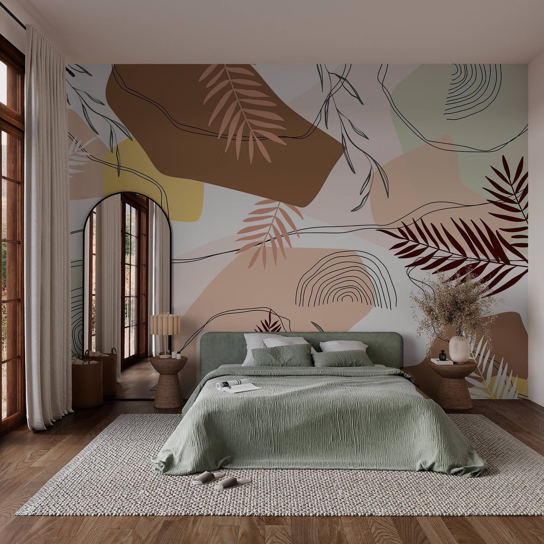 Pattern of leaves and shapes Pattern of leaves and shapes