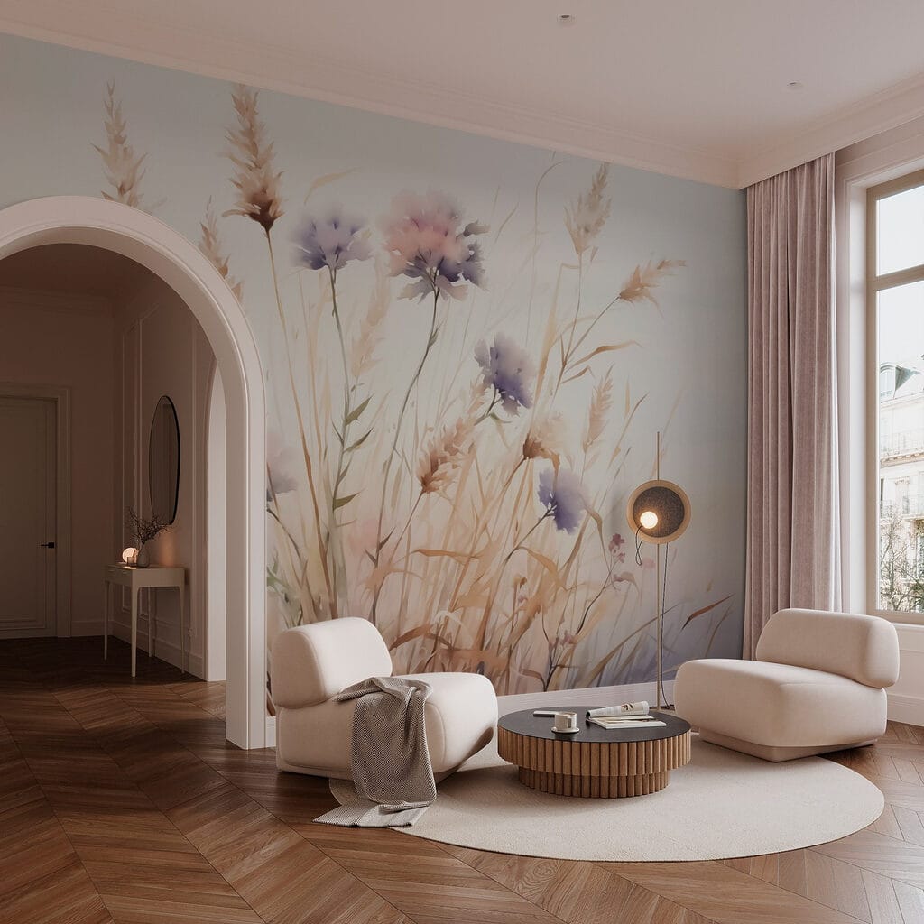 Painting of flowers and grass