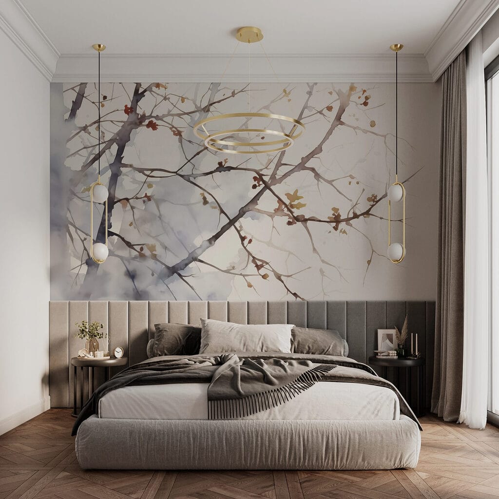 Watercolor of a tree branch with leaves on it Watercolor of a tree branch with leaves on it