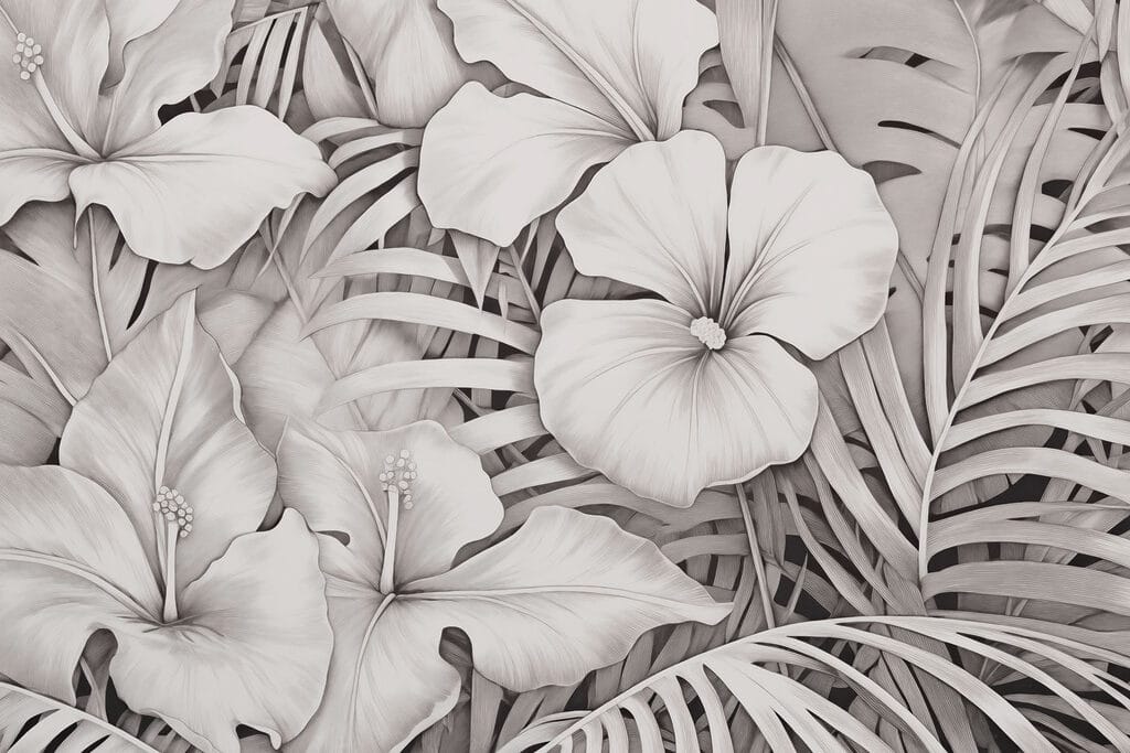 Modele florale în tonuri monocrome Modele florale în tonuri monocrome