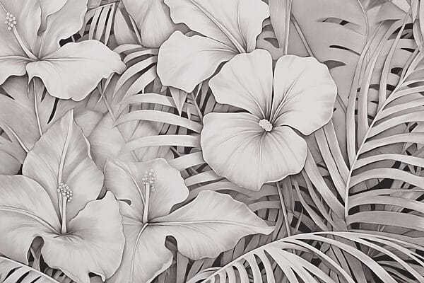 Modele florale în tonuri monocrome Modele florale în tonuri monocrome