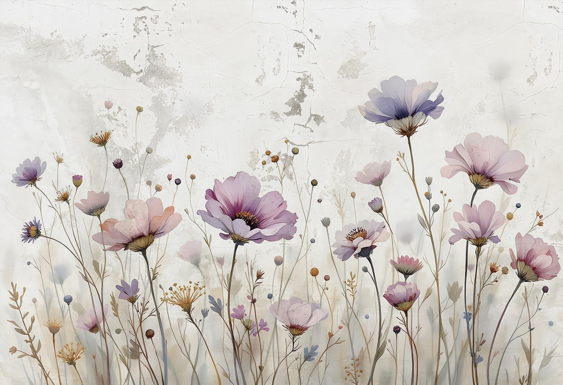 Painting of flowers on a wall