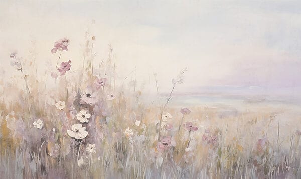 Pictura de flori într-un câmp Pictura de flori într-un câmp