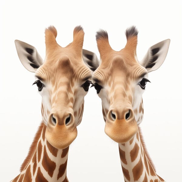 Două girafe se uită la cameră Două girafe se uită la cameră