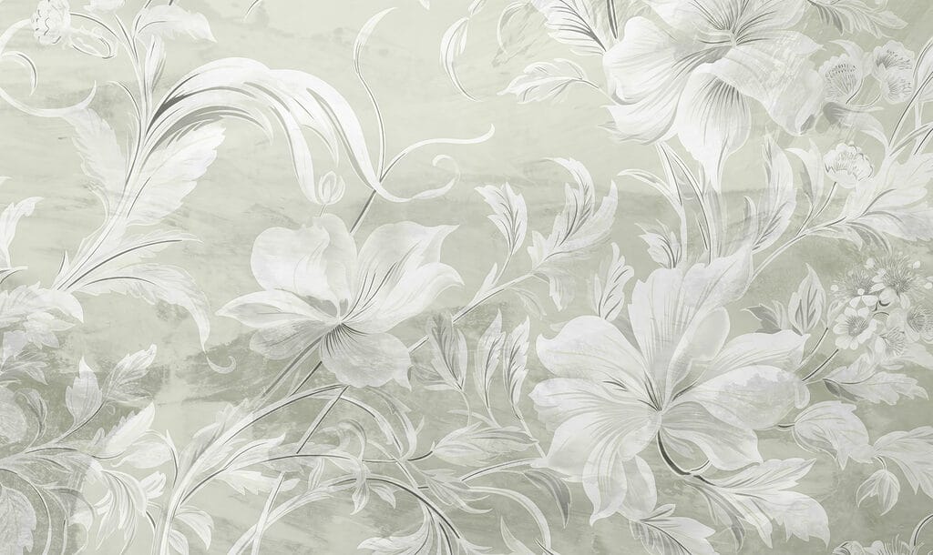 Model floral alb pe un perete Model floral alb pe un perete